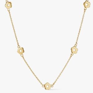 NEW 14K Gold Plated Gold Flower Chain Necklace